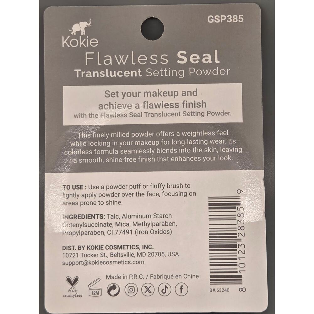 Kokie Flawless Seal Translucent Setting Powder - Picture 2 of 2